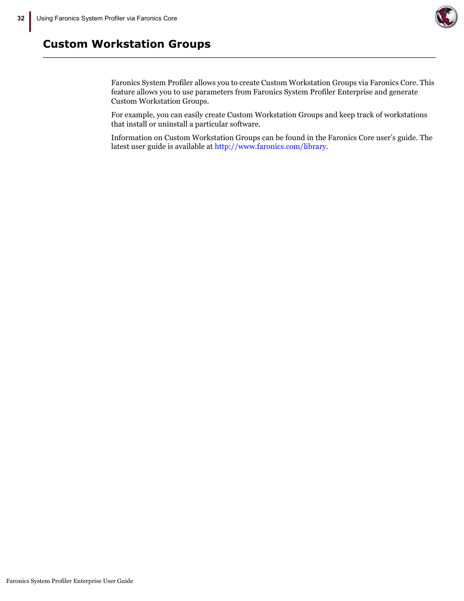 Custom workstation groups | Faronics System Profiler Enterprise User Manual | Page 32 / 48