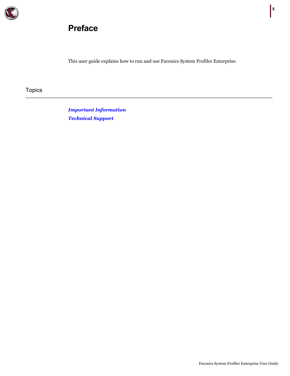 Preface | Faronics System Profiler Enterprise User Manual | Page 5 / 48
