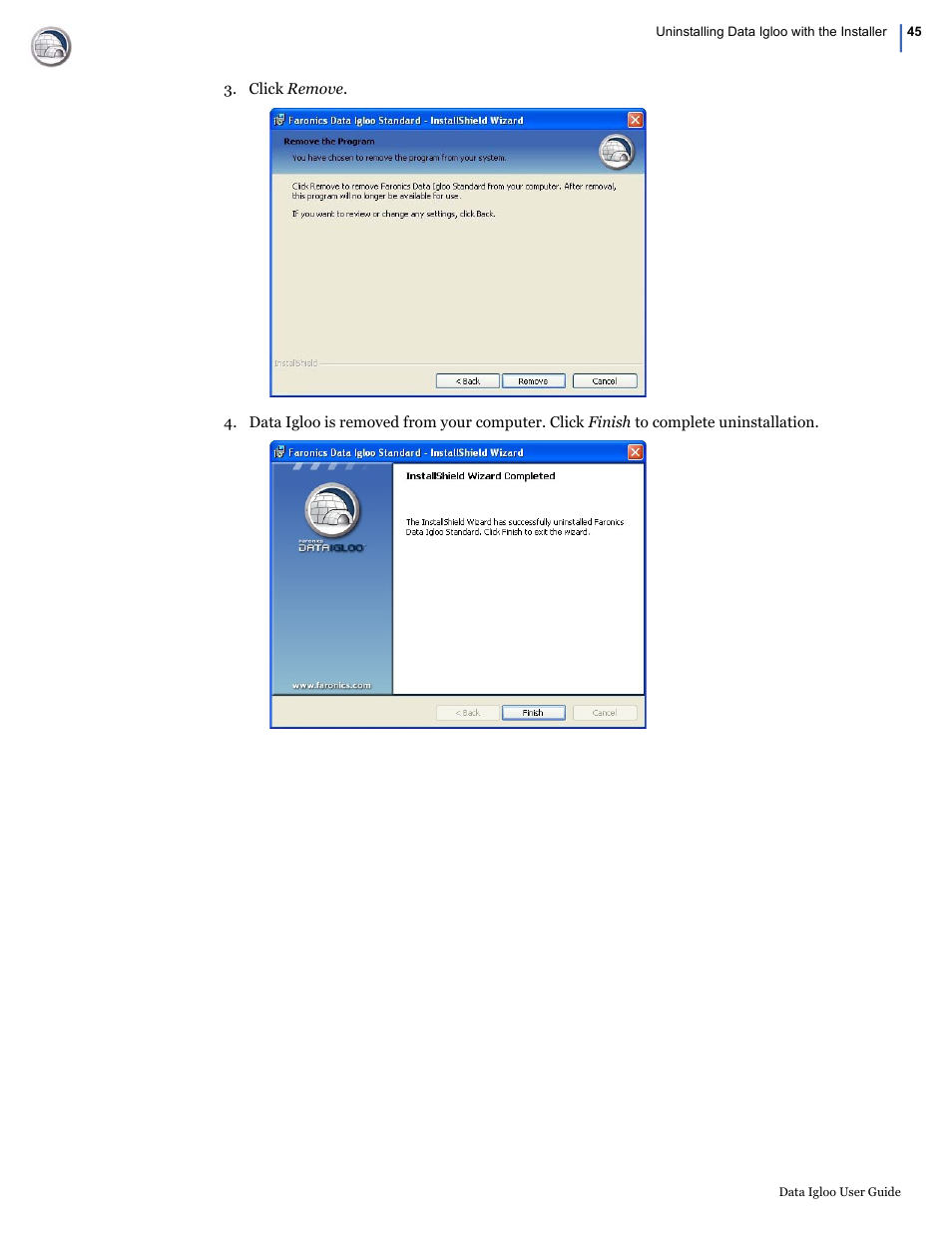 Faronics Data Igloo Standard User Manual | Page 45 / 63