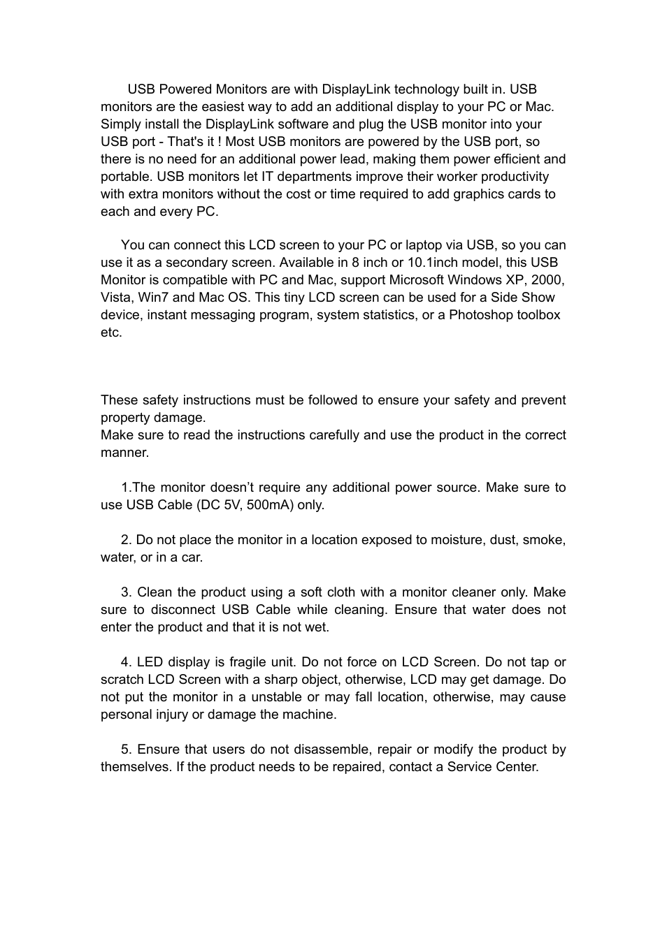 Feelworld DP701T User Manual | Page 2 / 10