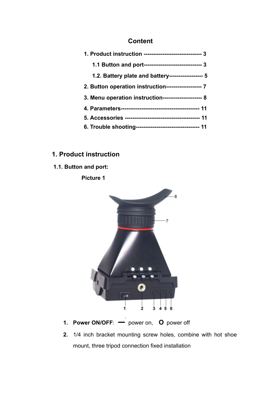 Feelworld EVF E-350 User Manual | Page 4 / 13