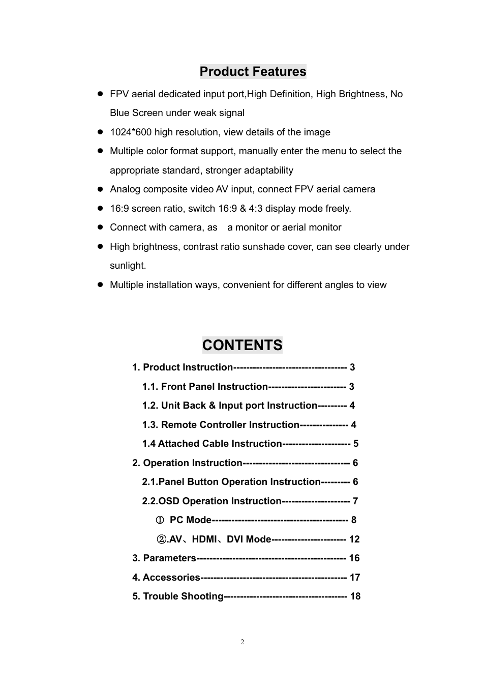 Feelworld FPV-101A User Manual | Page 3 / 19