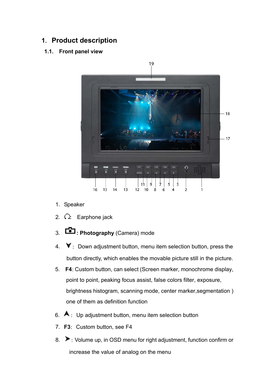 Product description | Feelworld FW-1D/S/O User Manual | Page 4 / 24