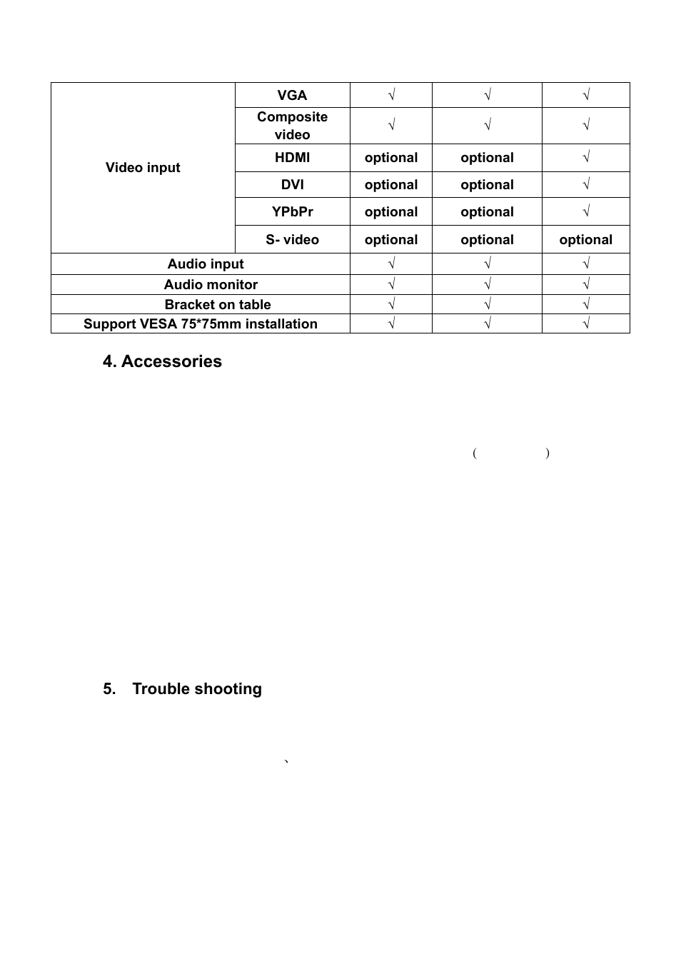 Accessories | Feelworld FW100AHT User Manual | Page 16 / 17