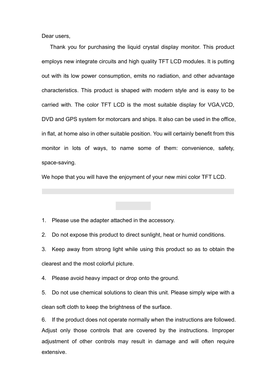 Caution | Feelworld FW619AHT User Manual | Page 2 / 13