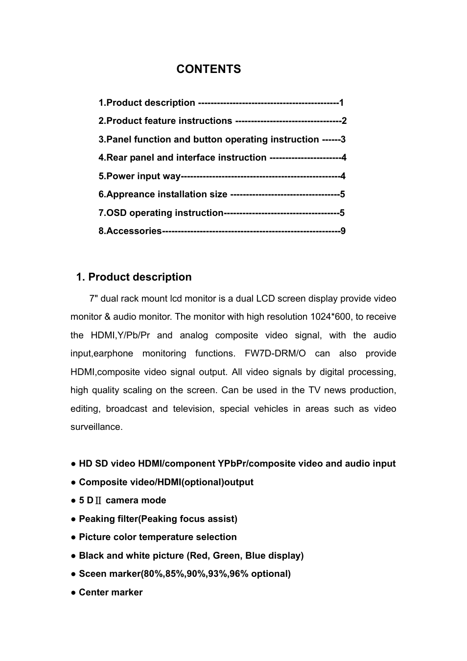 Feelworld FW7D-DRM/O User Manual | Page 2 / 10