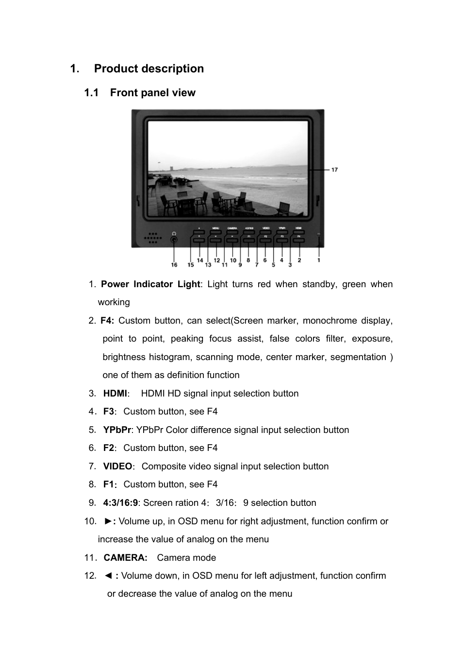 1 ． product description | Feelworld FW7DII/O User Manual | Page 4 / 21