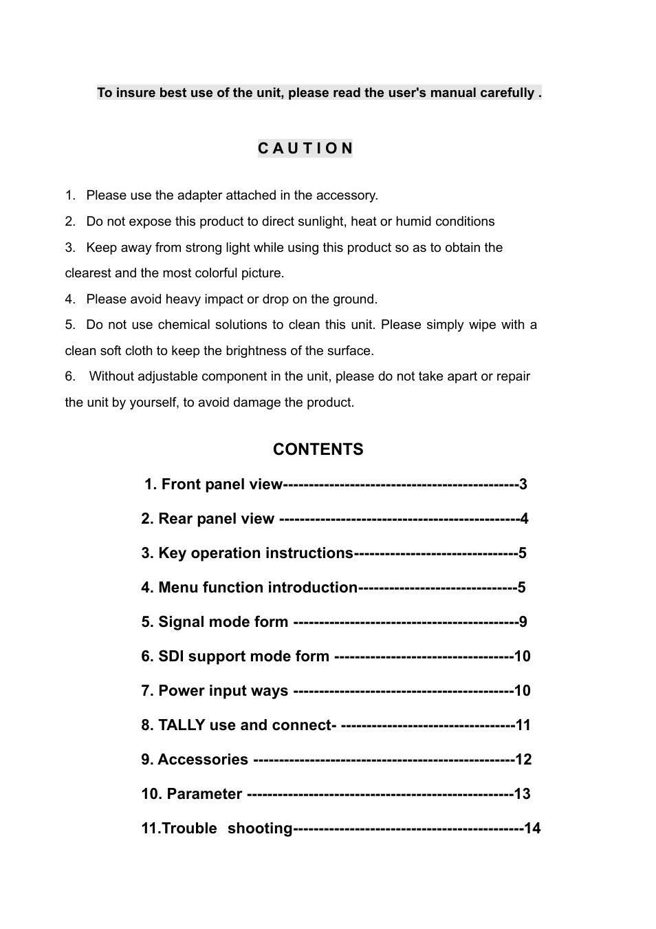 Feelworld P121-9HSD User Manual | Page 3 / 15