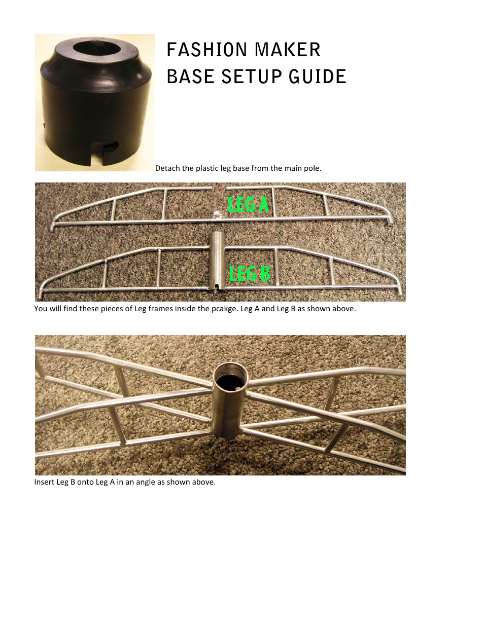 Feiyue Domestic Series Base Assembly User Manual | 4 pages
