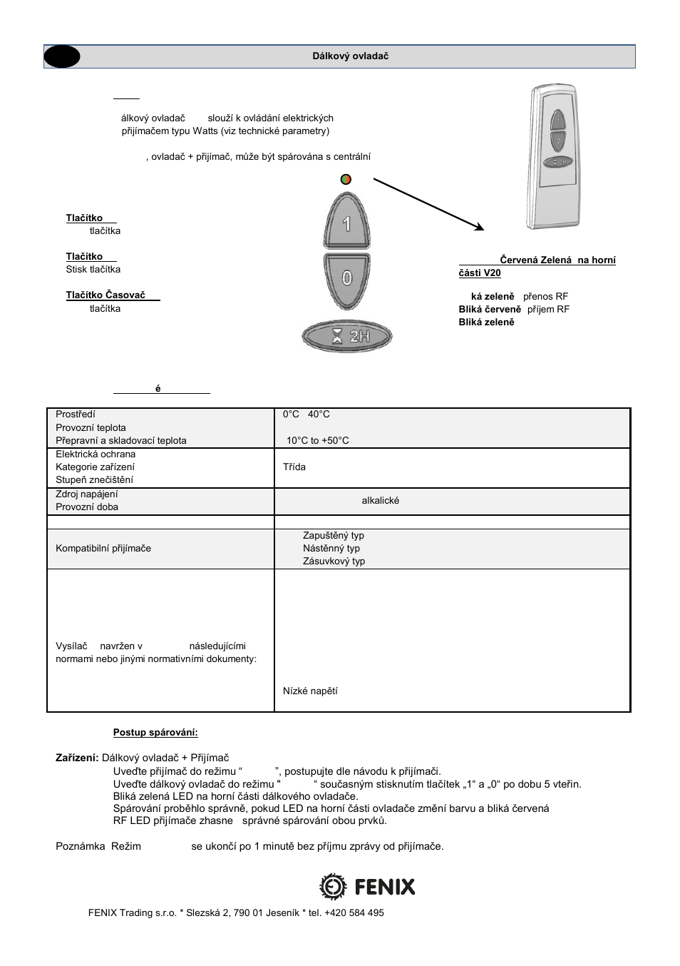 Fenix V20 RC User Manual | Page 3 / 8