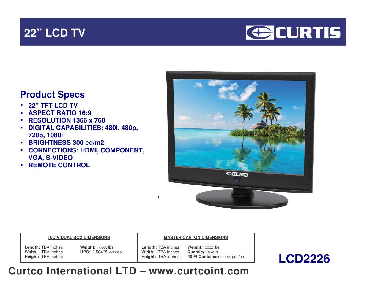 Curtis LCD2226 User Manual | 1 page