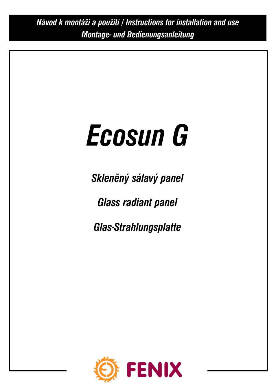 Fenix ECOSUN G User Manual | 16 pages