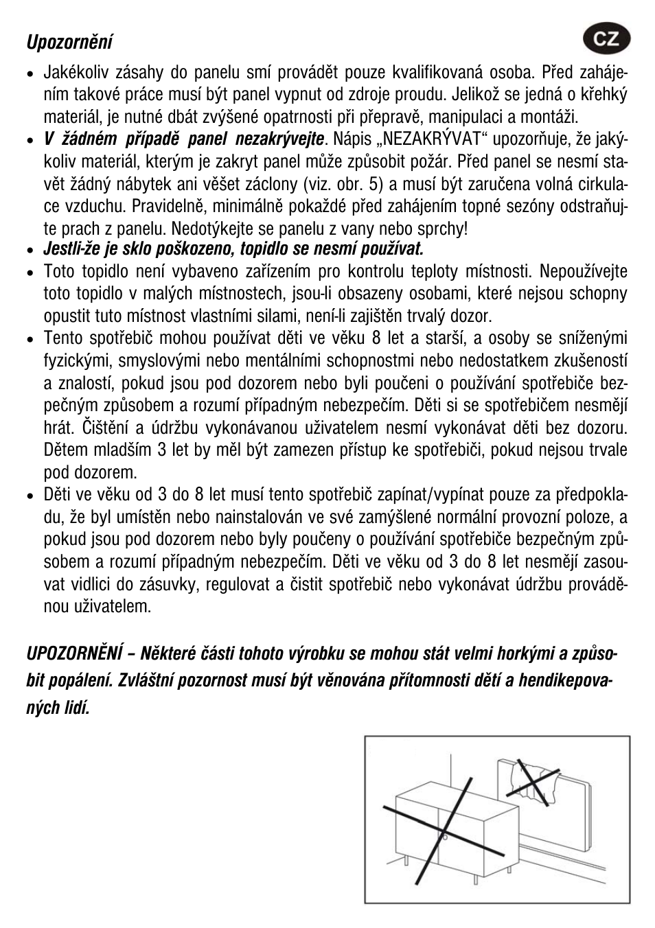 Upozornění | Fenix ECOSUN G User Manual | Page 3 / 16
