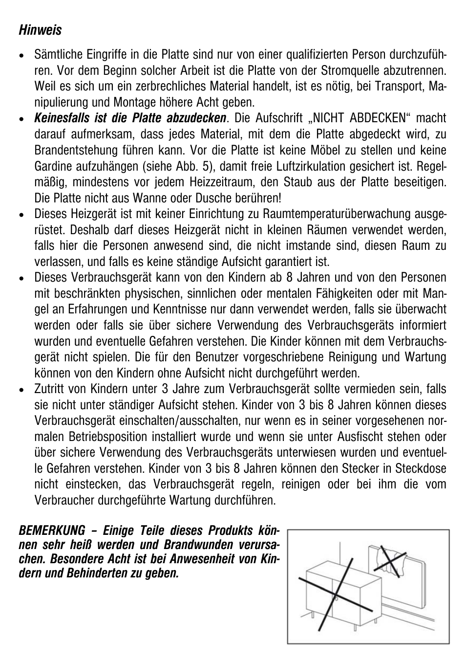 Hinweis | Fenix ECOSUN E User Manual | Page 8 / 12