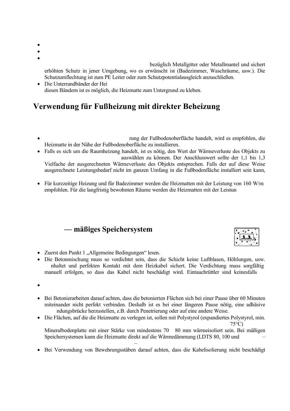 Beschreibung und anschluss, Verwendung für fußheizung mit direkter beheizung, A) dimensionierung | B) montage — mäßiges speichersystem | Fenix LDTS User Manual | Page 18 / 28