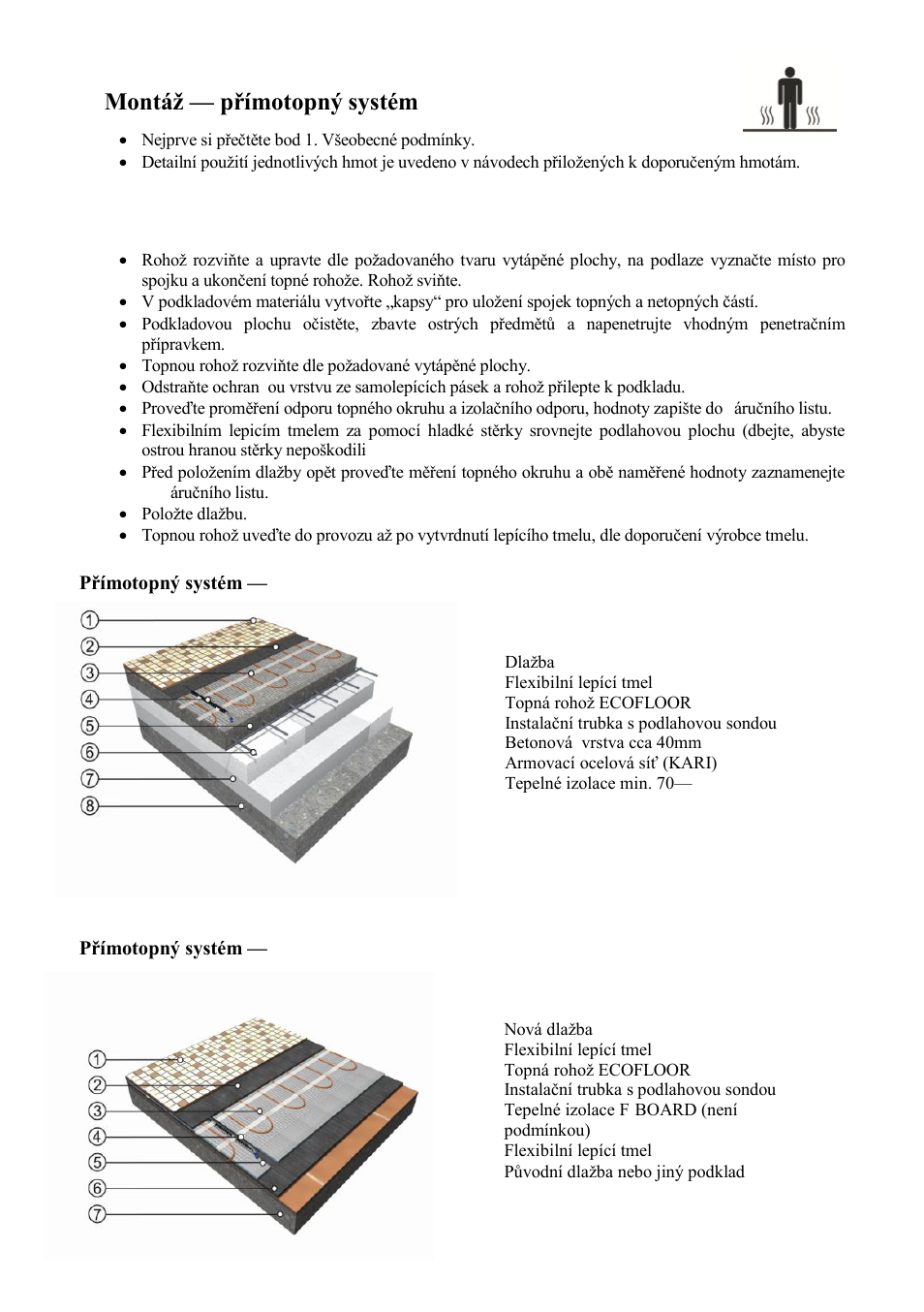 C) montáž — přímotopný systém | Fenix LDTS User Manual | Page 5 / 28