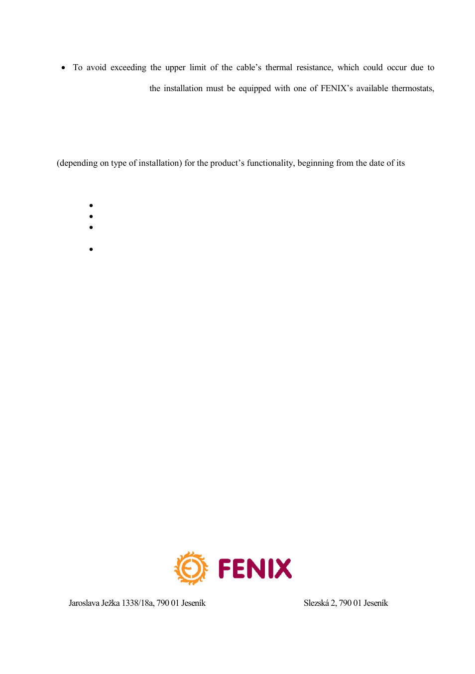 Warranty, claims, D) regulation | Fenix MAPSV 30 User Manual | Page 10 / 20