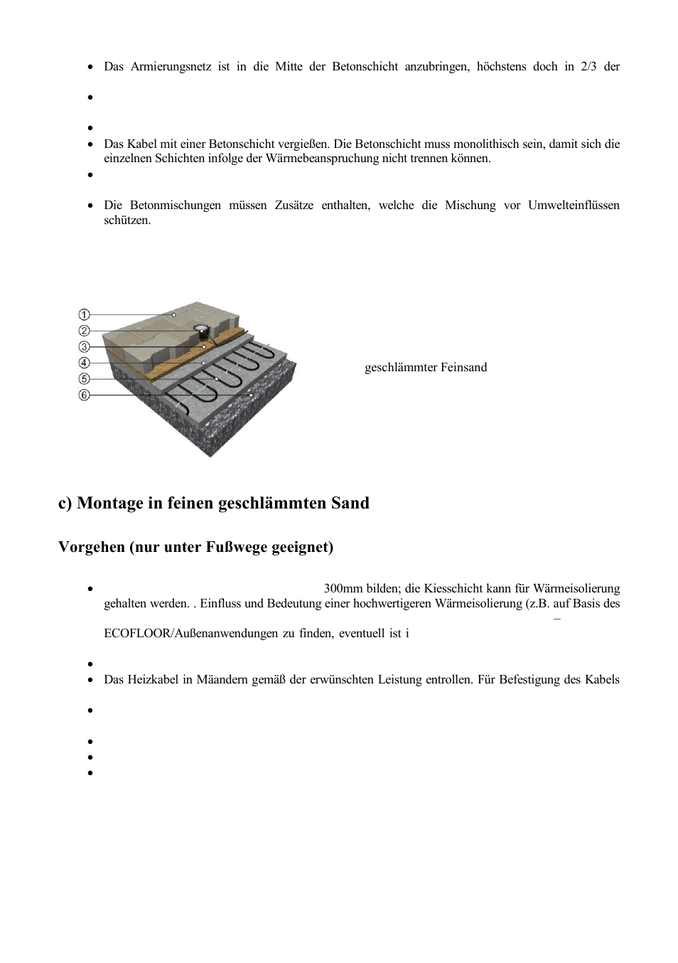 C) montage in feinen geschlämmten sand, Vorgehen (nur unter fußwege geeignet) | Fenix MAPSV 30 User Manual | Page 14 / 20