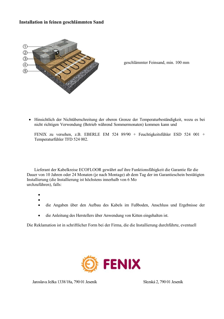 Garantie, reklamationen, D) regelung | Fenix MAPSV 30 User Manual | Page 15 / 20