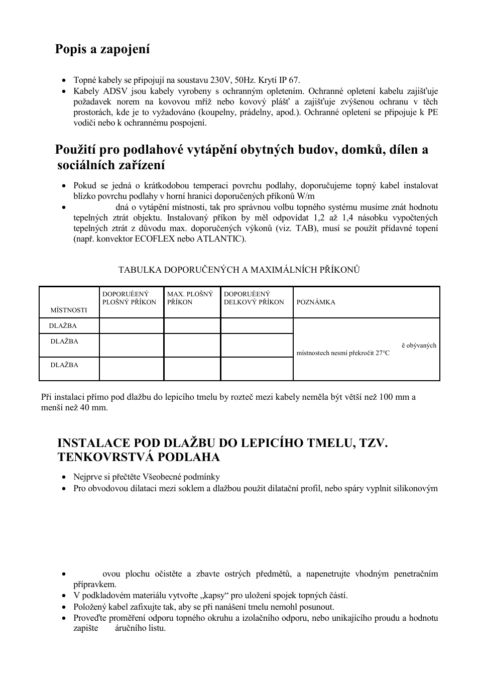 Popis a zapojení, Postup | Fenix ADSV User Manual | Page 3 / 20