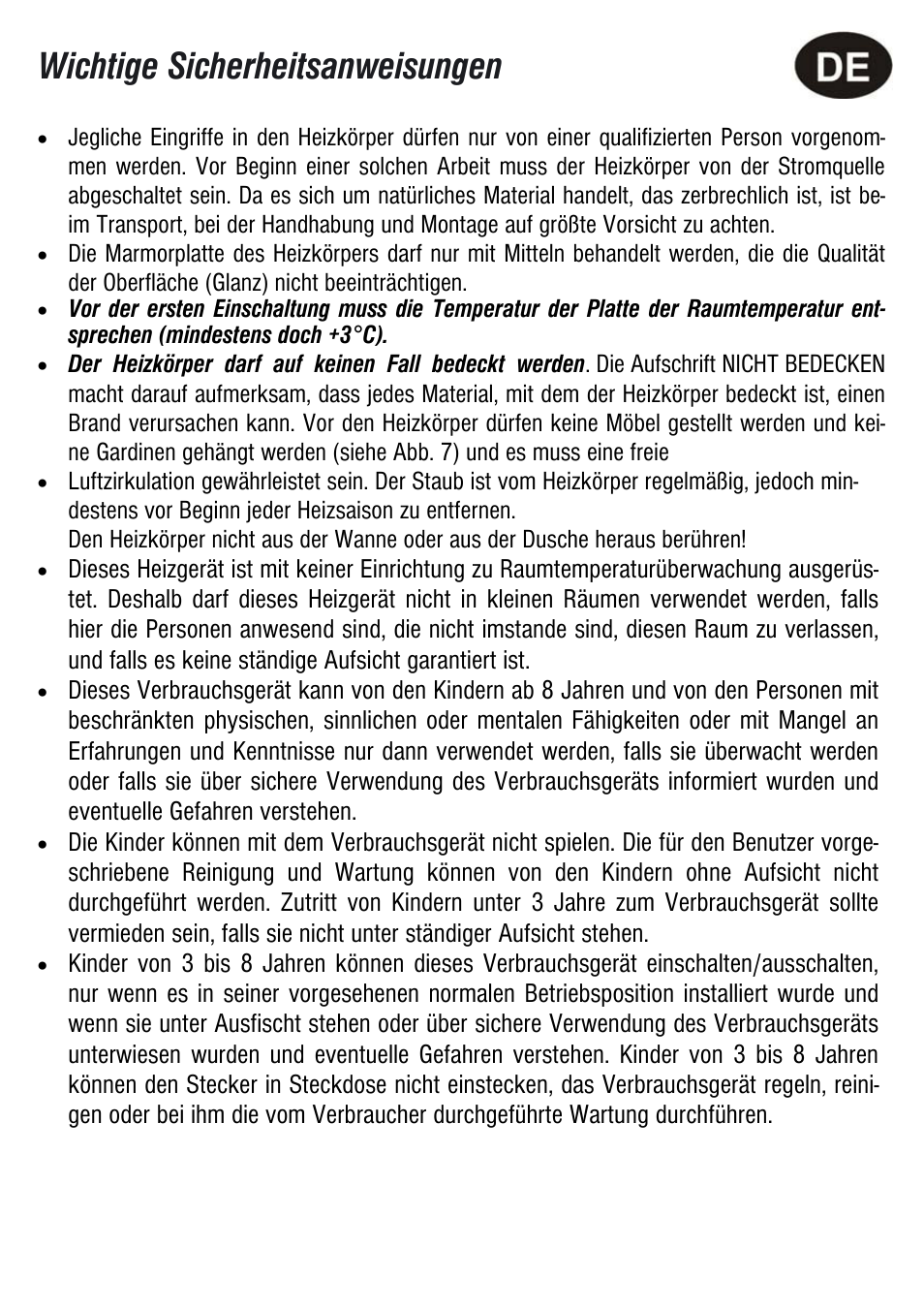 Wichtige sicherheitsanweisungen | Fenix PANEL MR User Manual | Page 14 / 20