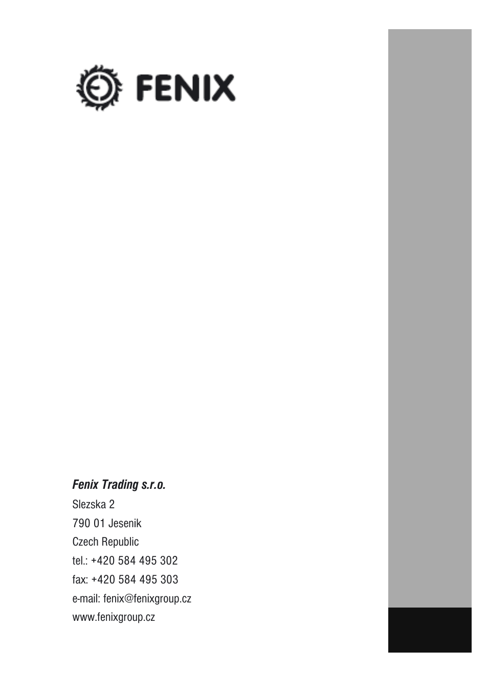 Fenix PANEL MR User Manual | Page 20 / 20