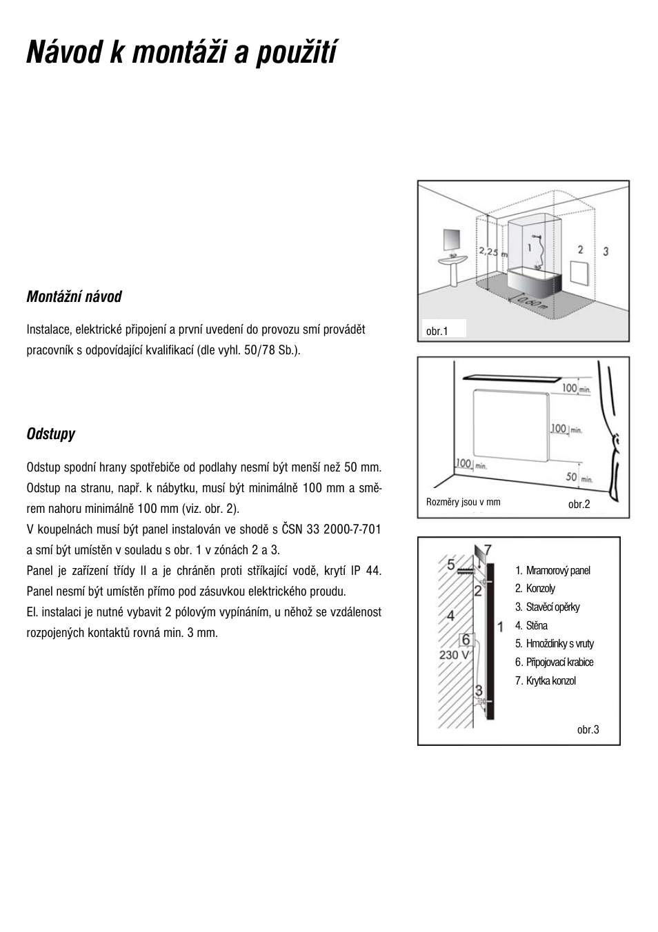 Návod k montáži a použití | Fenix PANEL MR User Manual | Page 4 / 20