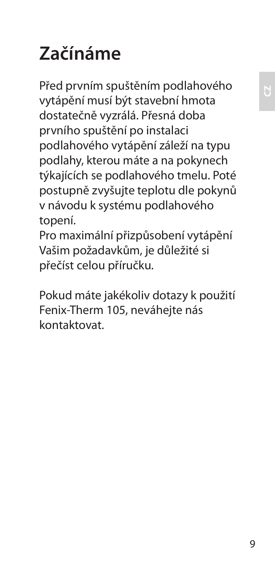 Začínáme | Fenix Therm 105 User Manual | Page 11 / 84