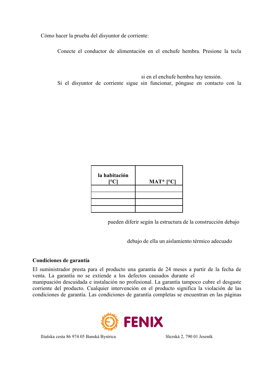 Fenix W-MAT User Manual | Page 24 / 28