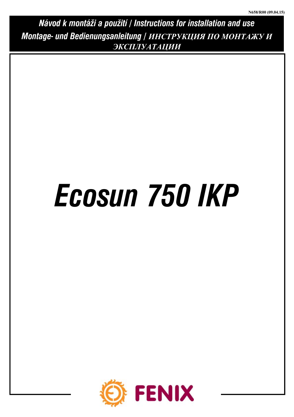 Fenix Ecosun 750 IKP User Manual | 16 pages