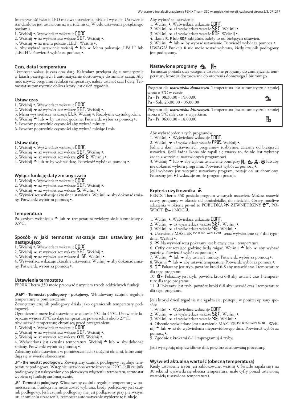 Fenix THERM 350 User Manual | Page 23 / 24