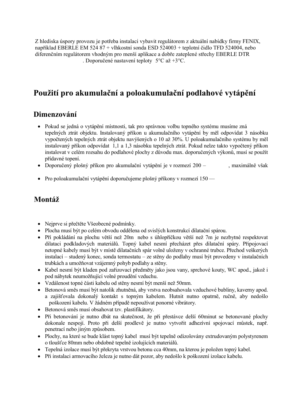 C) regulace, A) dimenzování, B) montáž | Instalace do betonu | Fenix ADPSV 18 User Manual | Page 3 / 22