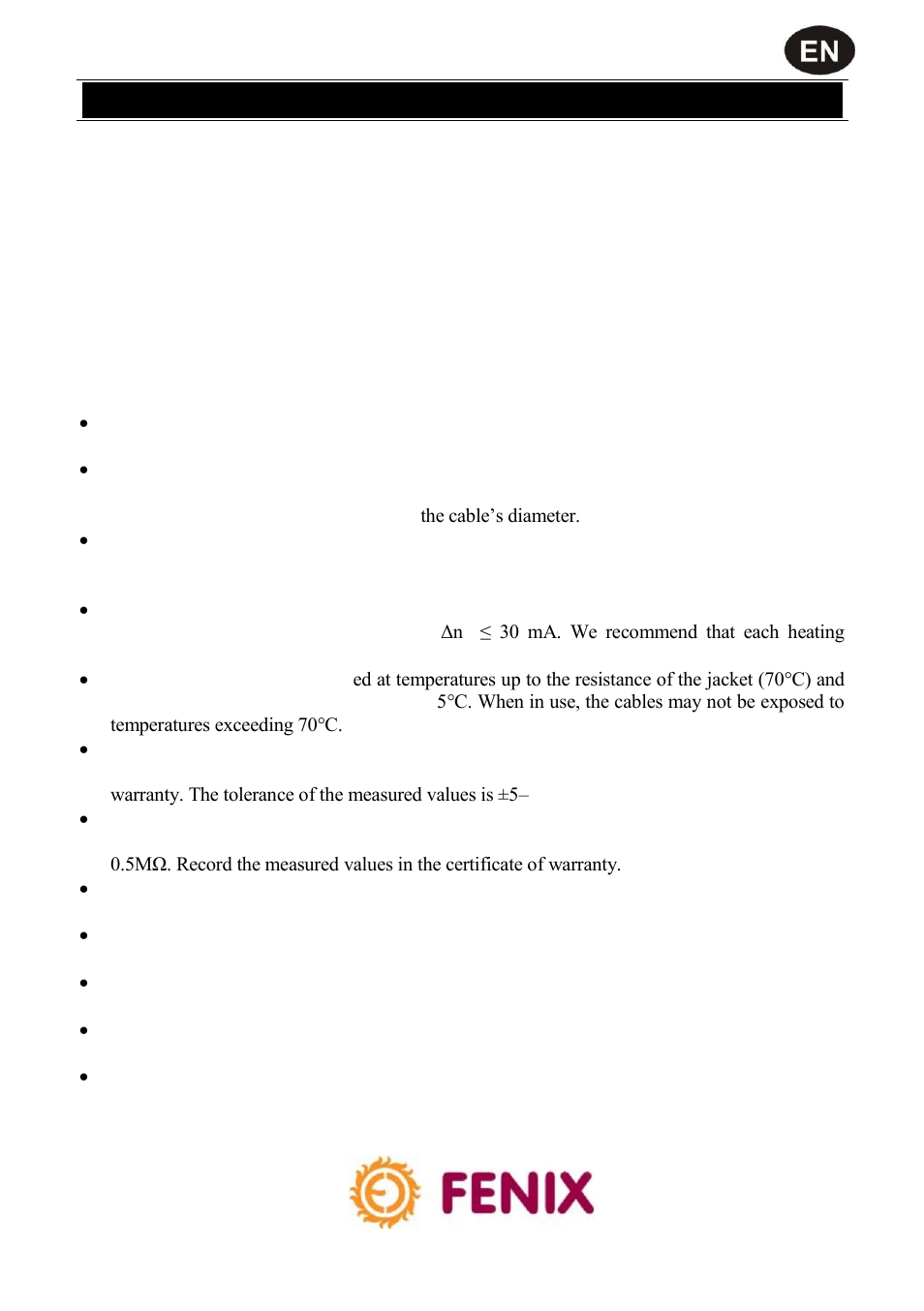 Adpsv 18 w/m, Installation manual, General terms and conditions | Fenix ADPSV 18 User Manual | Page 8 / 22