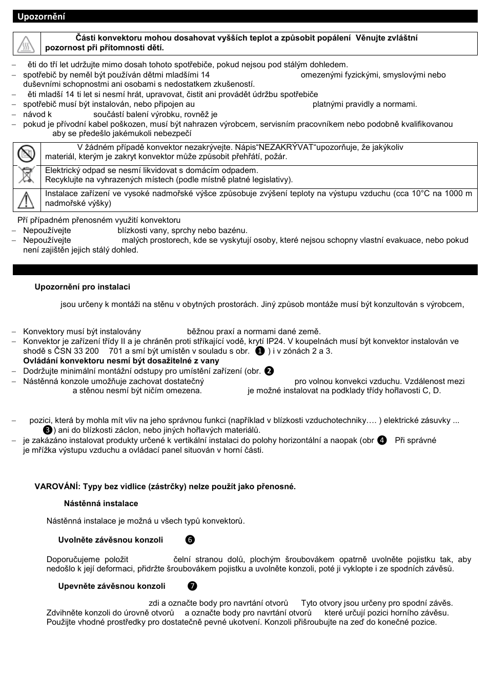 Upozornění | Fenix ECOFLEX TAC User Manual | Page 9 / 14