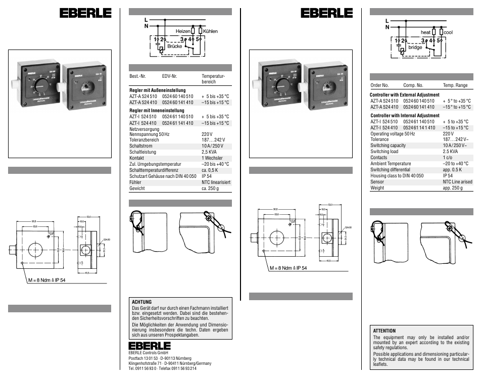 Fenix EBERLE AZT-A (AZT-I) 524 410 (510) User Manual | 2 pages