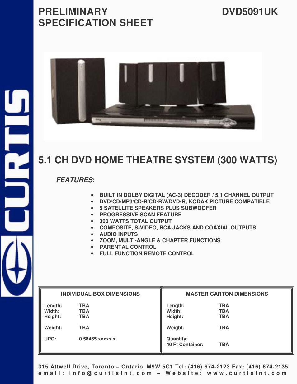 Curtis DVD5091UK User Manual | 1 page