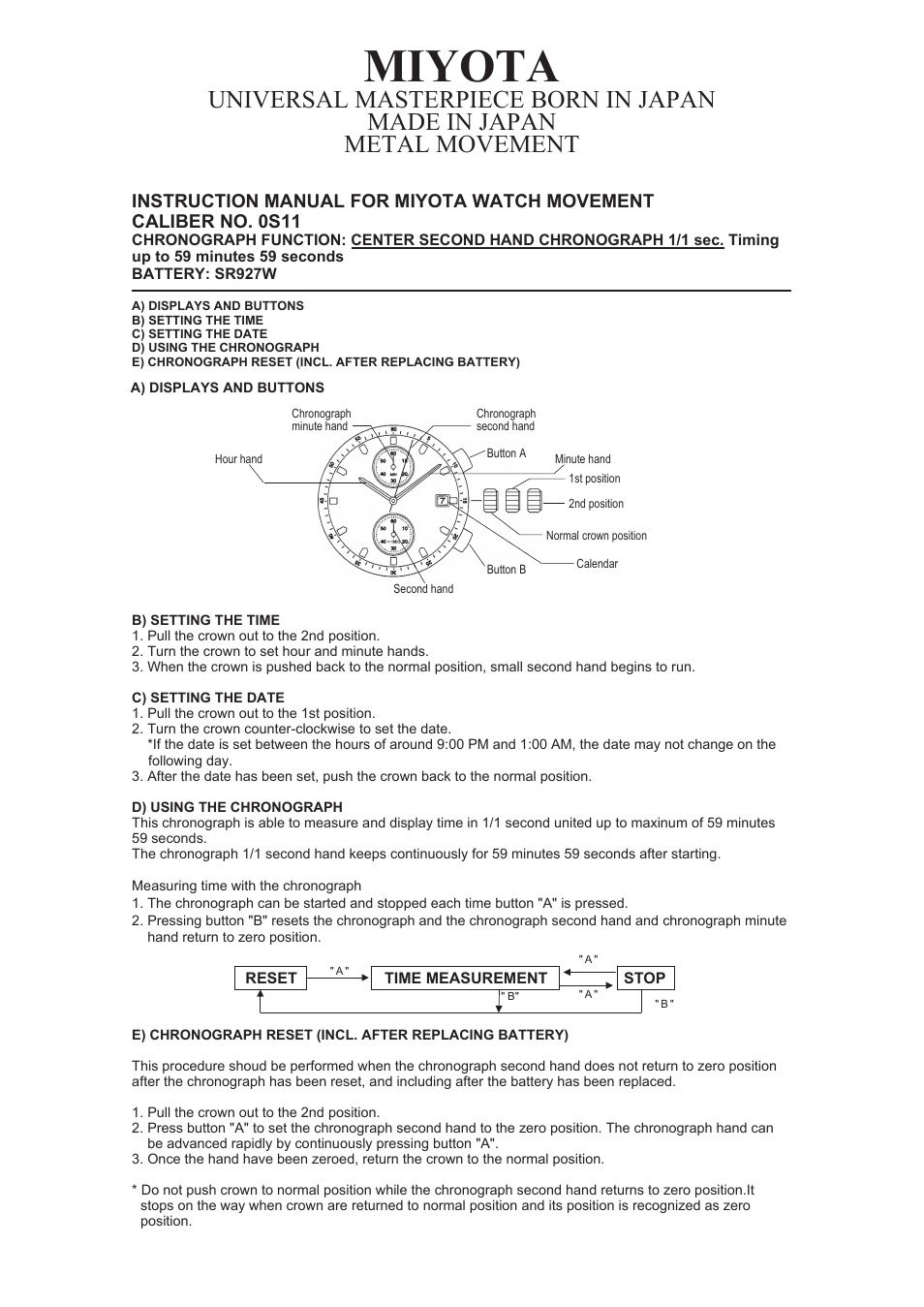 FESTINA 0S11 User Manual | 9 pages