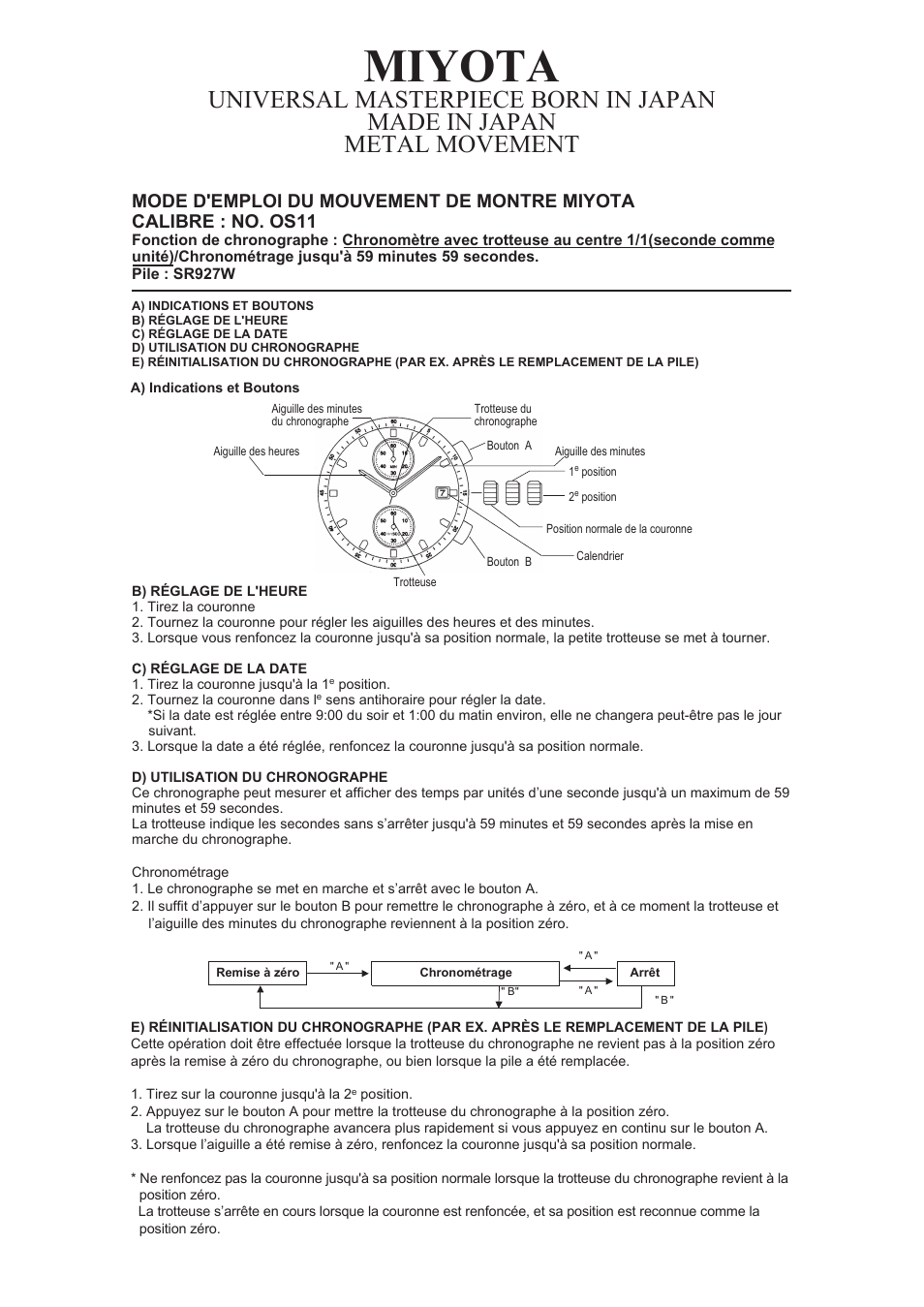 0s11_f.pdf, Miyota | FESTINA 0S11 User Manual | Page 4 / 9