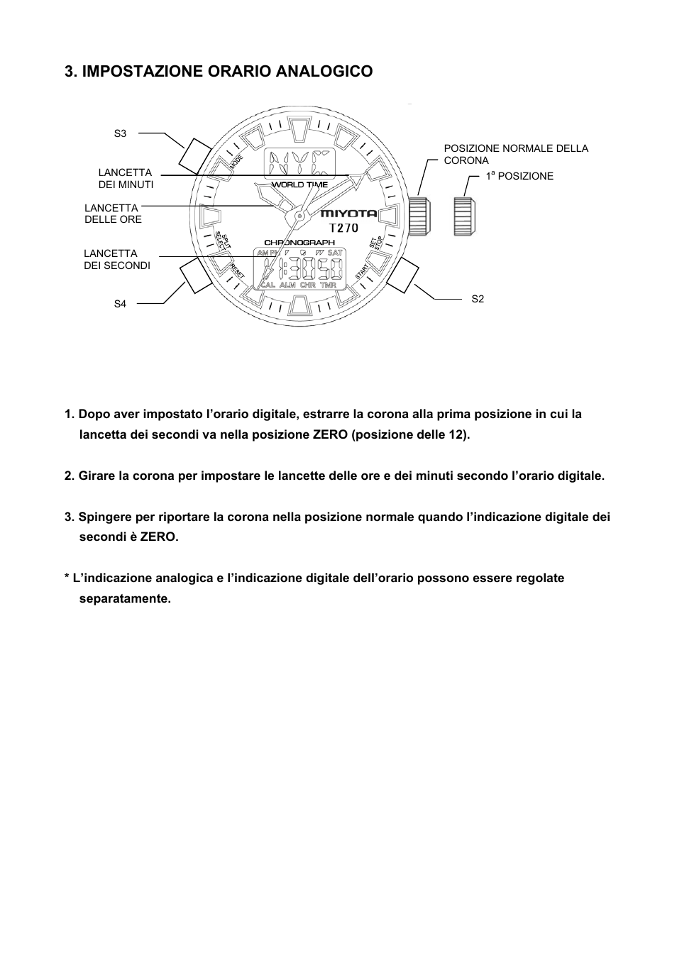 Impostazione orario analogico | FESTINA T270 User Manual | Page 50 / 80