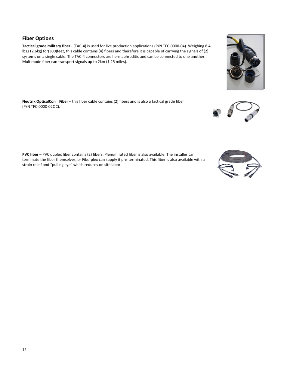 Fiber options | FiberPlex VIS-4832 User Manual | Page 14 / 22