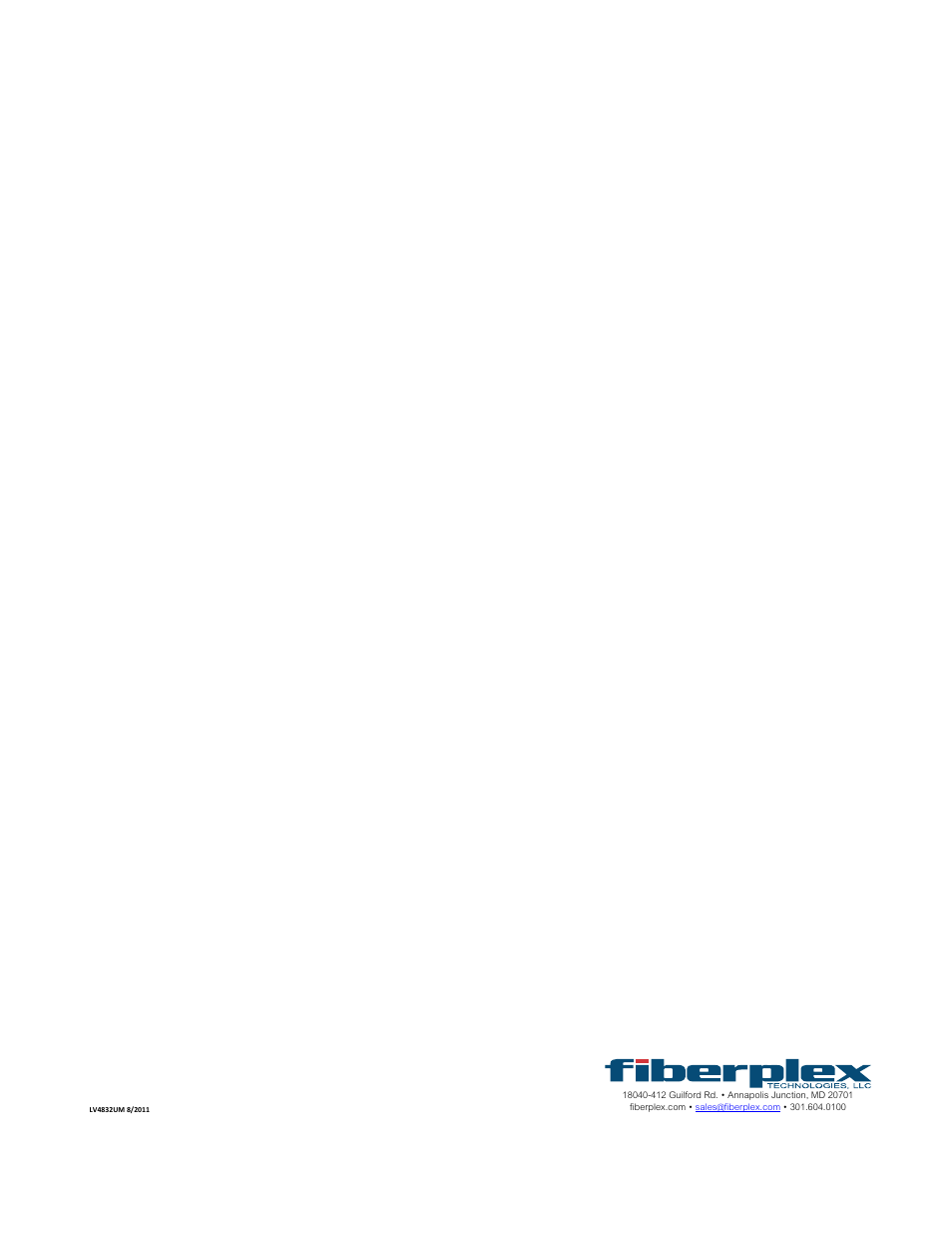 FiberPlex VIS-4832 User Manual | Page 22 / 22