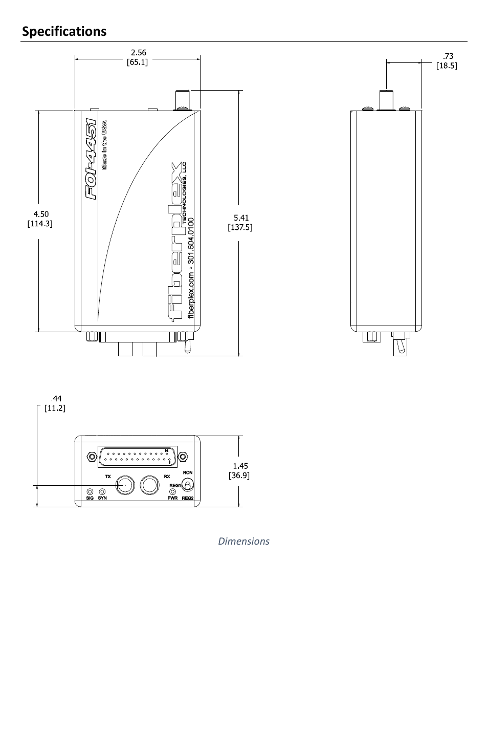 Specifications | FiberPlex FOI-4451 User Manual | Page 14 / 16