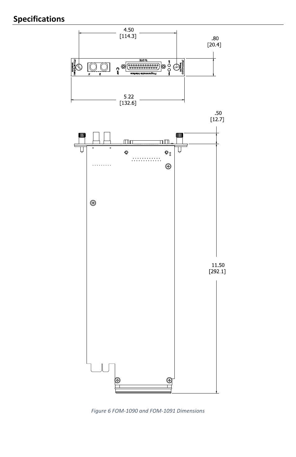Specifications | FiberPlex FOM-1090 User Manual | Page 22 / 24
