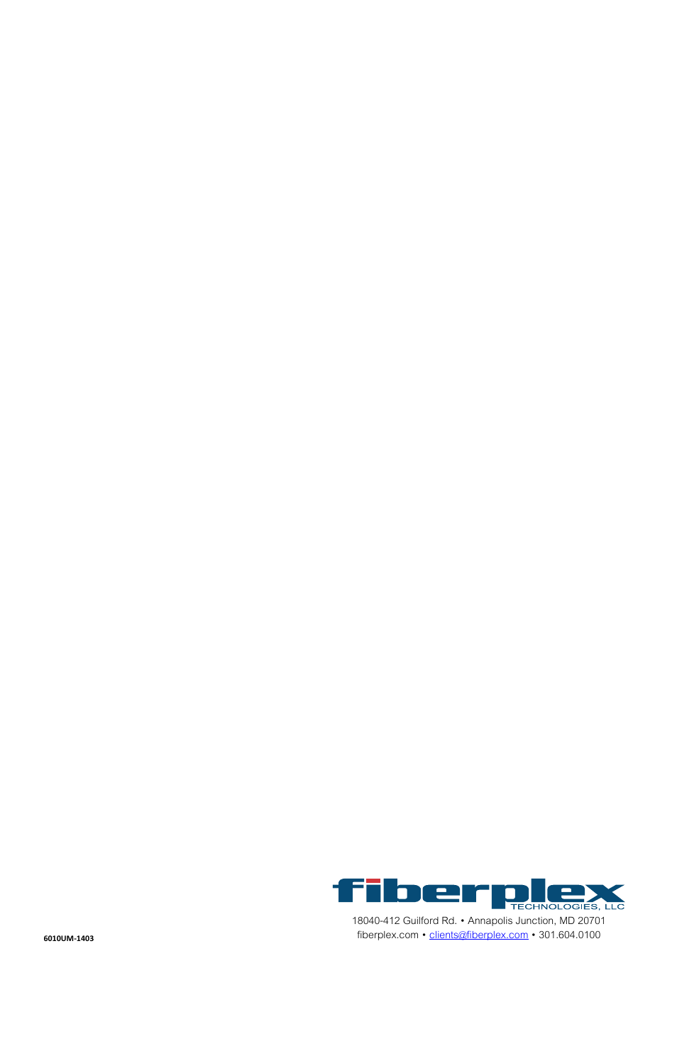 FiberPlex FOI-6010 User Manual | Page 16 / 16