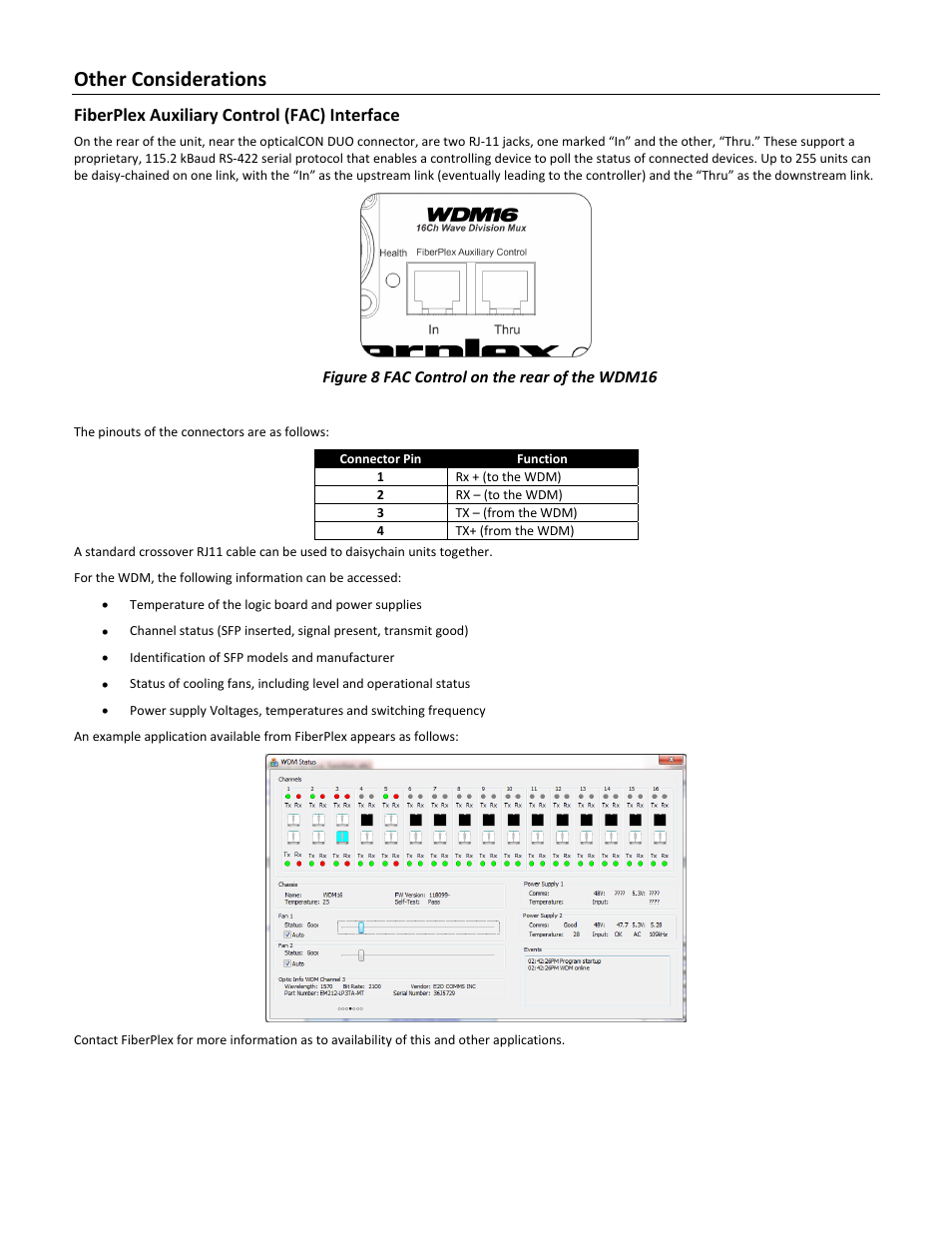 Other considerations | FiberPlex WDM8 User Manual | Page 17 / 24