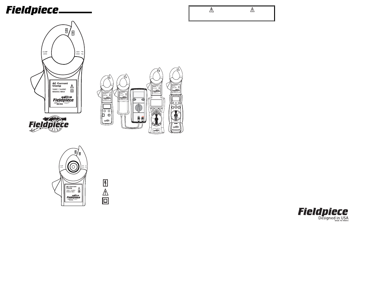 Fieldpiece ACH4 - 400A Amp Clamp Accessory Head User Manual | 1 page