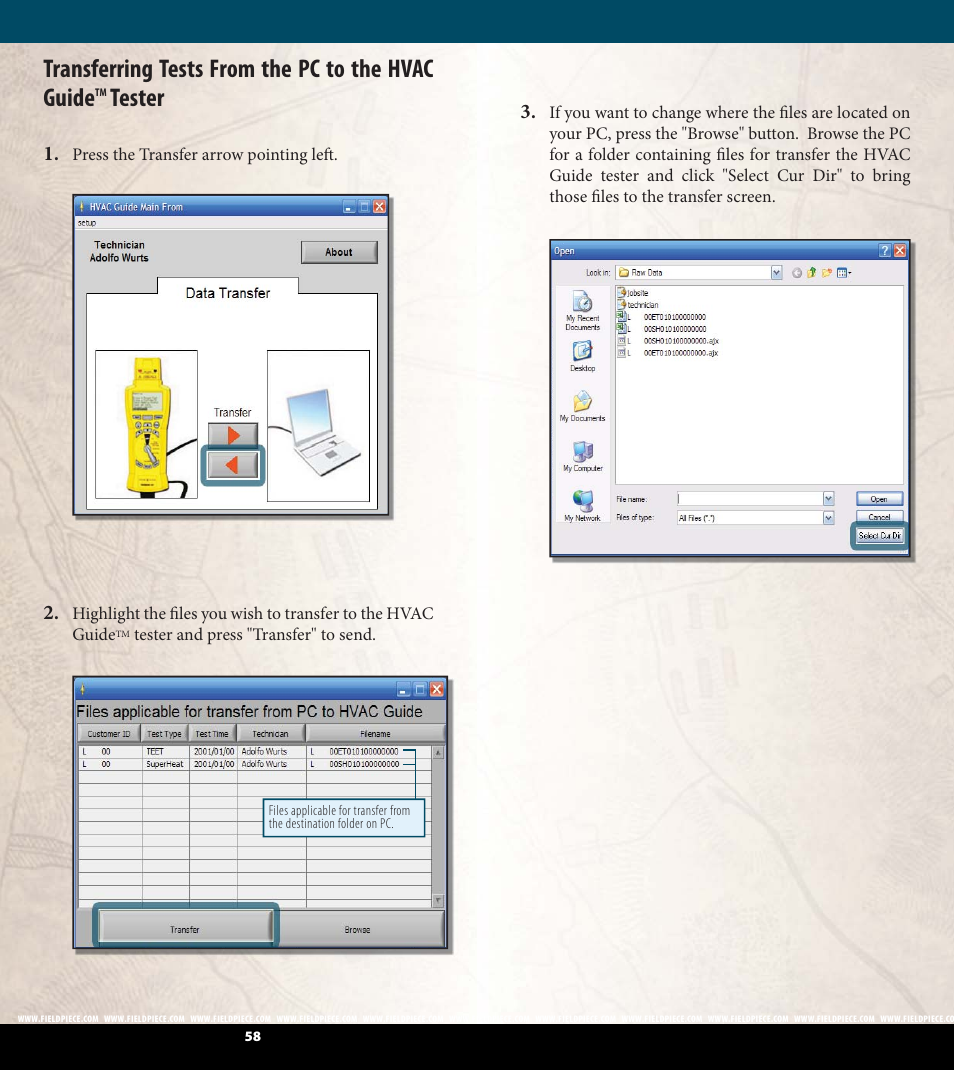 Transferring tests from the pc to the hvac guide, Tester | Fieldpiece HG2 - HVAC Guide System Analyzer User Manual | Page 30 / 37