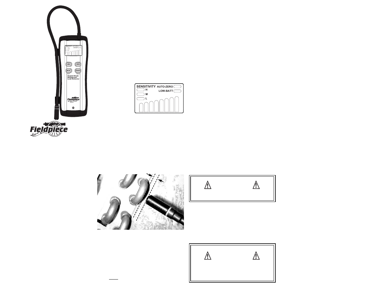 Fieldpiece SRL8 - Heated Diode Refrigerant Leak Detector User Manual | 2 pages