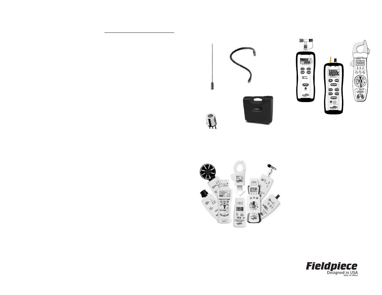 Specifications, Notice of compliance, Warranty and service | Lithium battery care, Included equipment, Standalones from fieldpiece, Press for 1 second auto-off battery check temp cal | Fieldpiece SRL8 - Heated Diode Refrigerant Leak Detector User Manual | Page 2 / 2