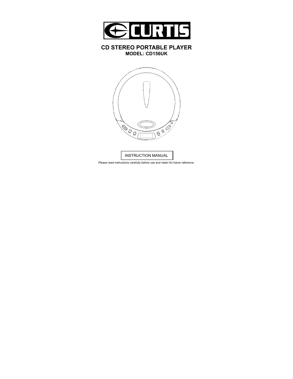 Curtis CD156UK User Manual | 6 pages